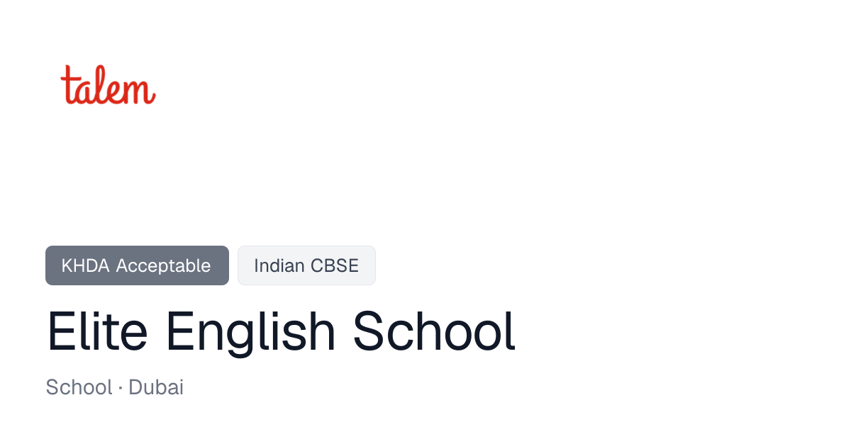 Elite English School: 2026 Fees & Reviews | Talem