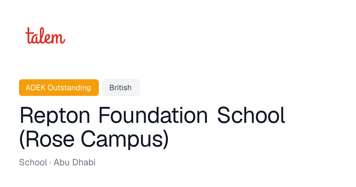 Repton Foundation School (Rose Campus) - Fees & Reviews | Talem